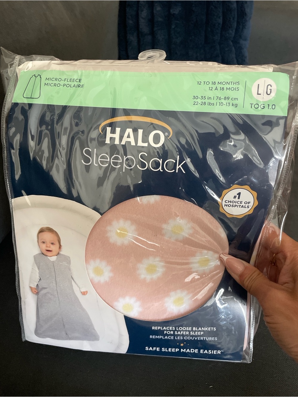 New Halo SleepSack Micro-Fleece TOG 1.0 - sizes large 12-18m 22-28lbs